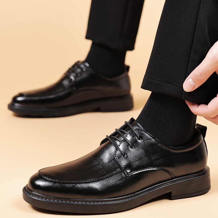 2025新款皮鞋男商务正装上班办公室英伦风休闲软底黑色男士鞋子图