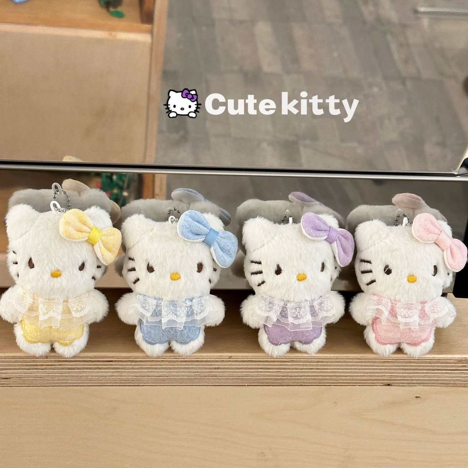 可爱穿裙子kitty猫挂件娃娃卡通少女心猫咪公仔学生书包挂饰玩偶