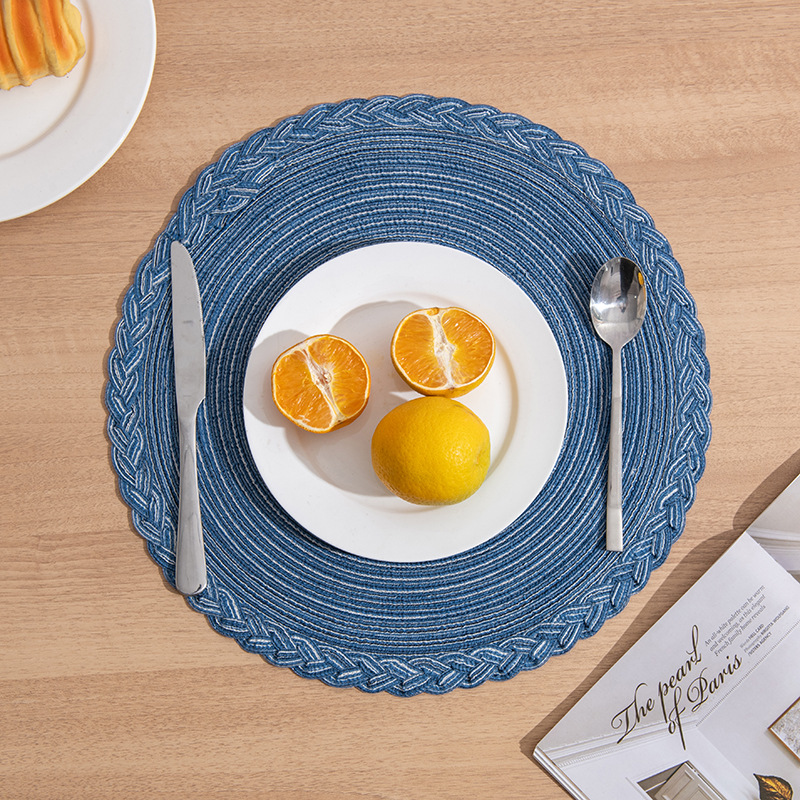 Nordic-Style Home Tablecloth, Table Mat, Cotton Thread, Home Baking, Food Background, Cross-Border Round Heat Insulation Mat, Coaster details Picture