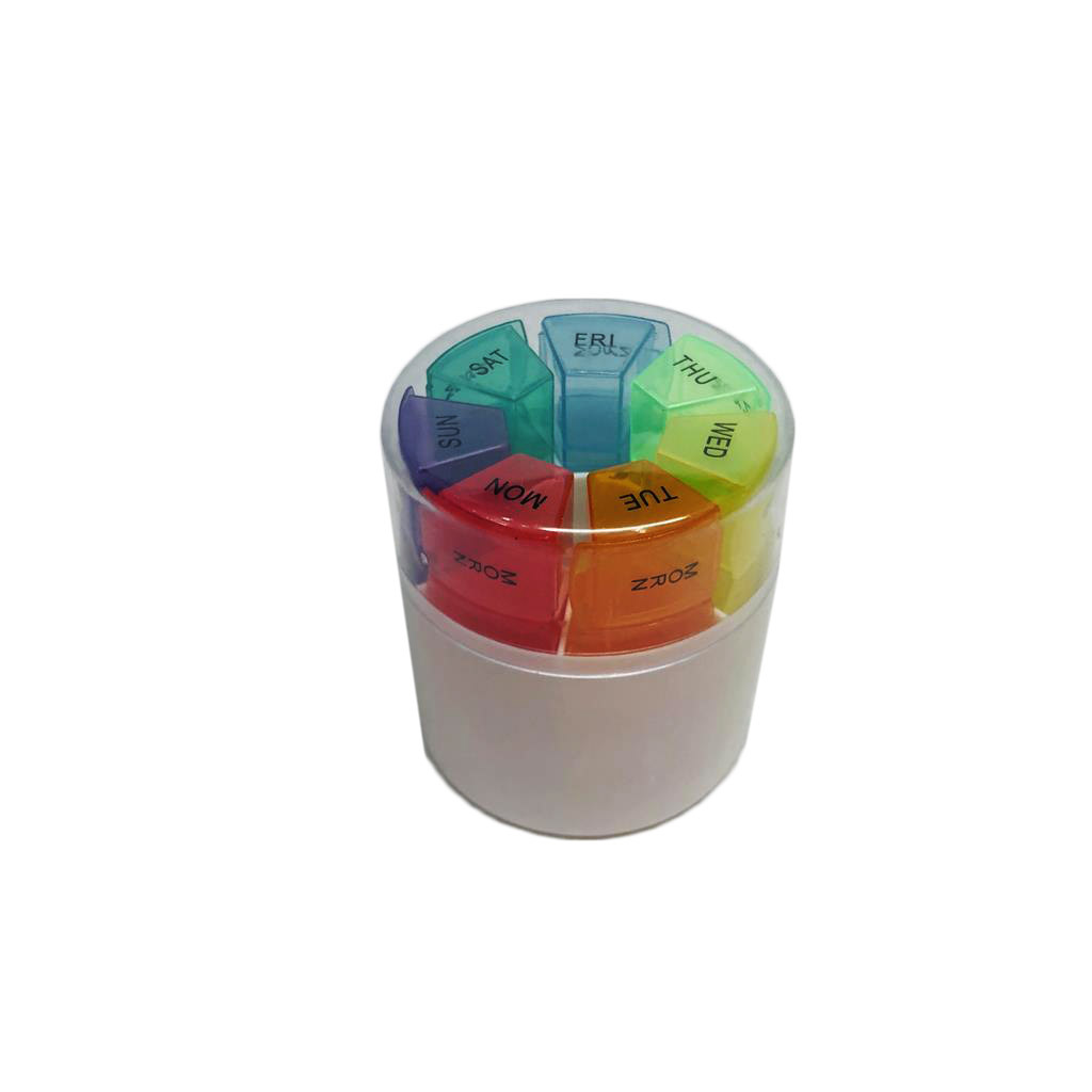 Multi-Cell Oval Pill Box Round Transparent Cover 28-Cell Pill Box Drawer Type Drug Distribution Box Rs-600418 Item Picture