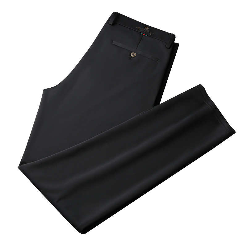 High-end business casual pants for men 2022 autumn and winter, thickened long pants, youth straight, elastic, wrinkle-free and drape dress pants Item Picture