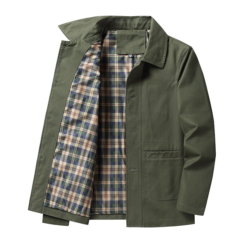 Wholesale of cross-border foreign trade men's outerwear, men's spring and autumn jackets, business casual men's pure cotton jackets and tops details Picture