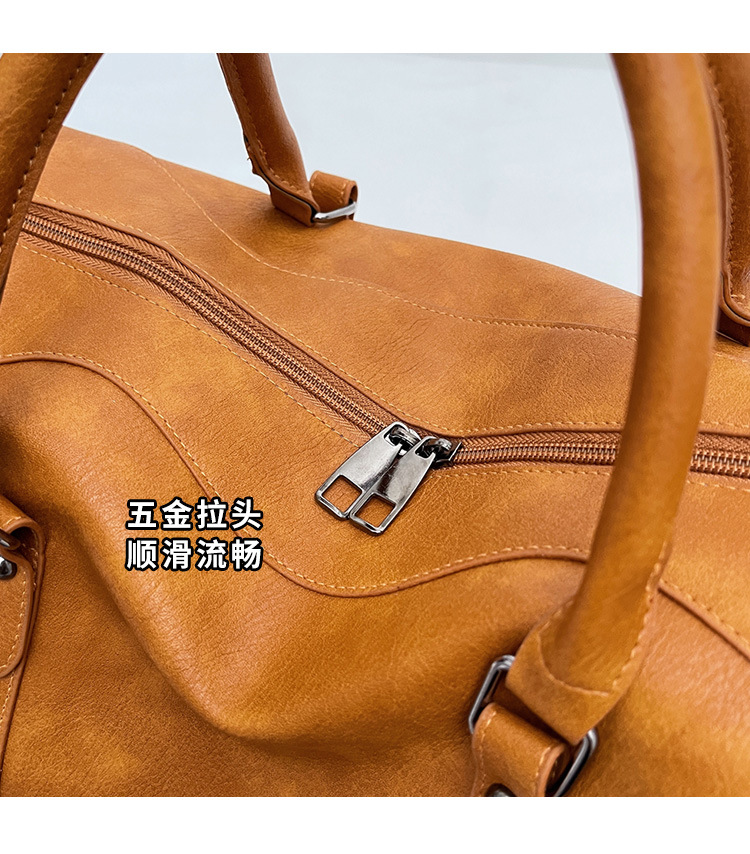 女款运动健身包皮质时尚复古旅游手提包装衣服行李包大容量旅行包详情5