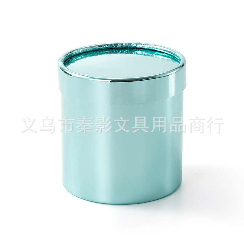 Mirror-finished rolled edge round single box, small, light luxury round bucket single box, gift box, accessory packaging box details Picture