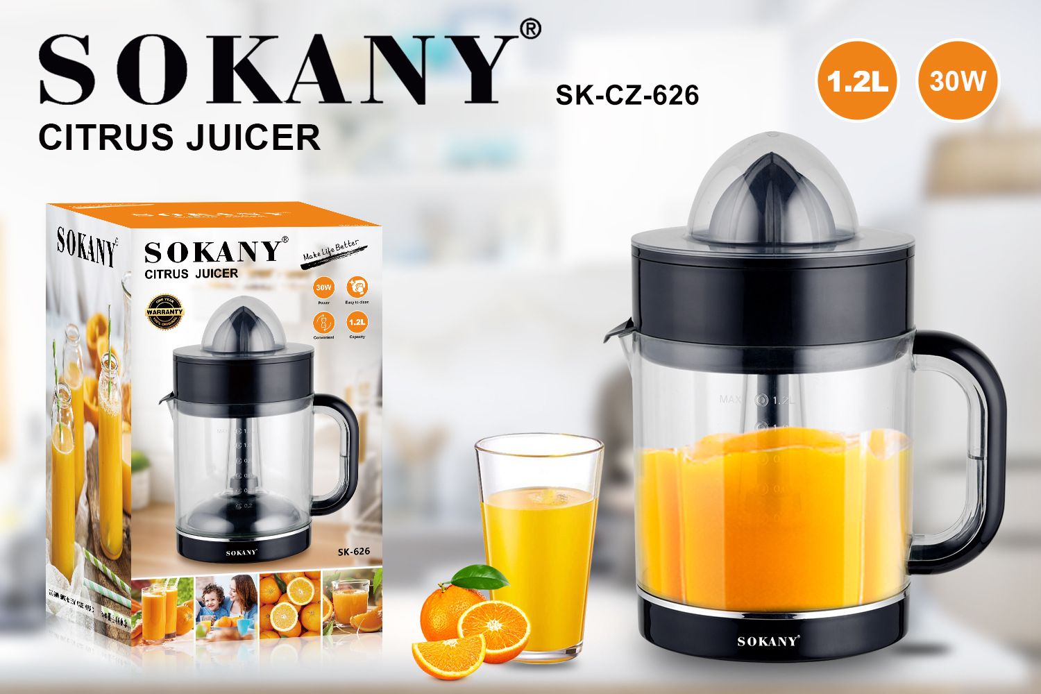 sokany626 Orange juice juicer, manual juicer, multi-functional lemon juicer for juicing details Picture