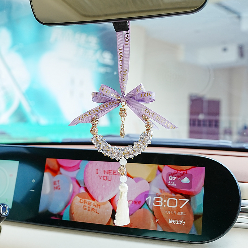New car pendant crystal gourd, car rearview mirror pendant decoration, creative and fashionable car interior products Specification image