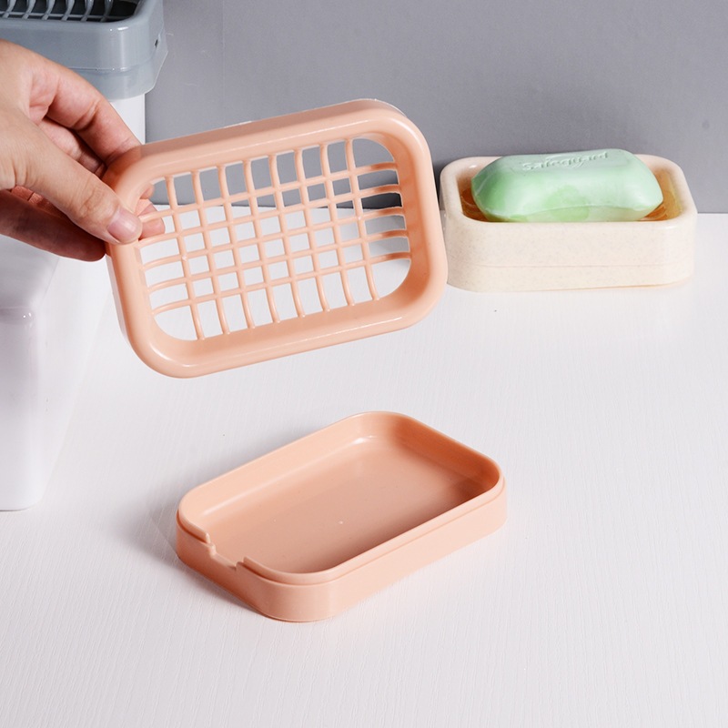 Creative large grid soap box, thickened double-layer draining soap box, home bathroom laundry soap storage rack Application Scenario