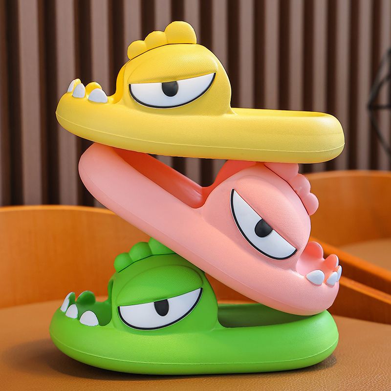 Children's Slippers Summer Boy Dinosaur Parent-Child Large And Medium-Sized Children Non-Slip Bath Indoor Stepping On Poo Feeling Eva Slippers Wholesale