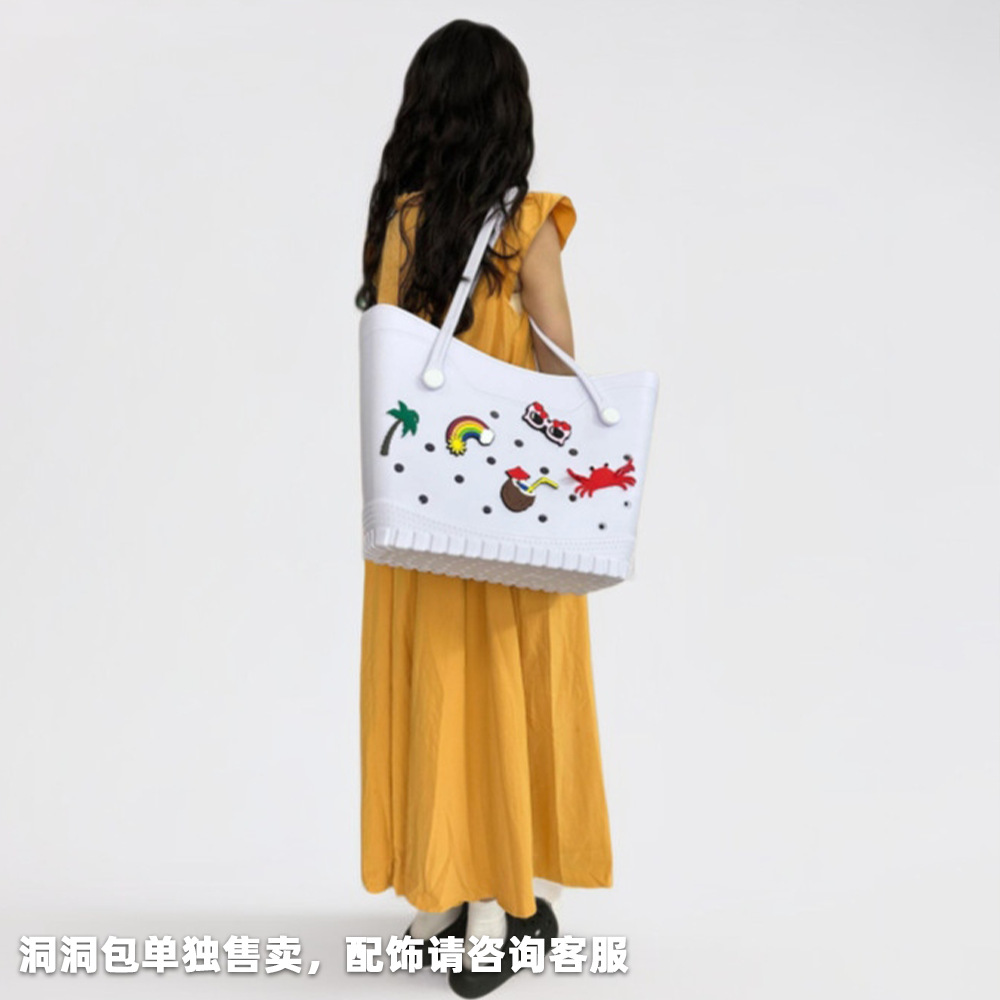 Manufacturer's in-stock 2025 new EVA perforated bag, large-capacity women's handbag, simple and fashionable travel storage bag details Picture