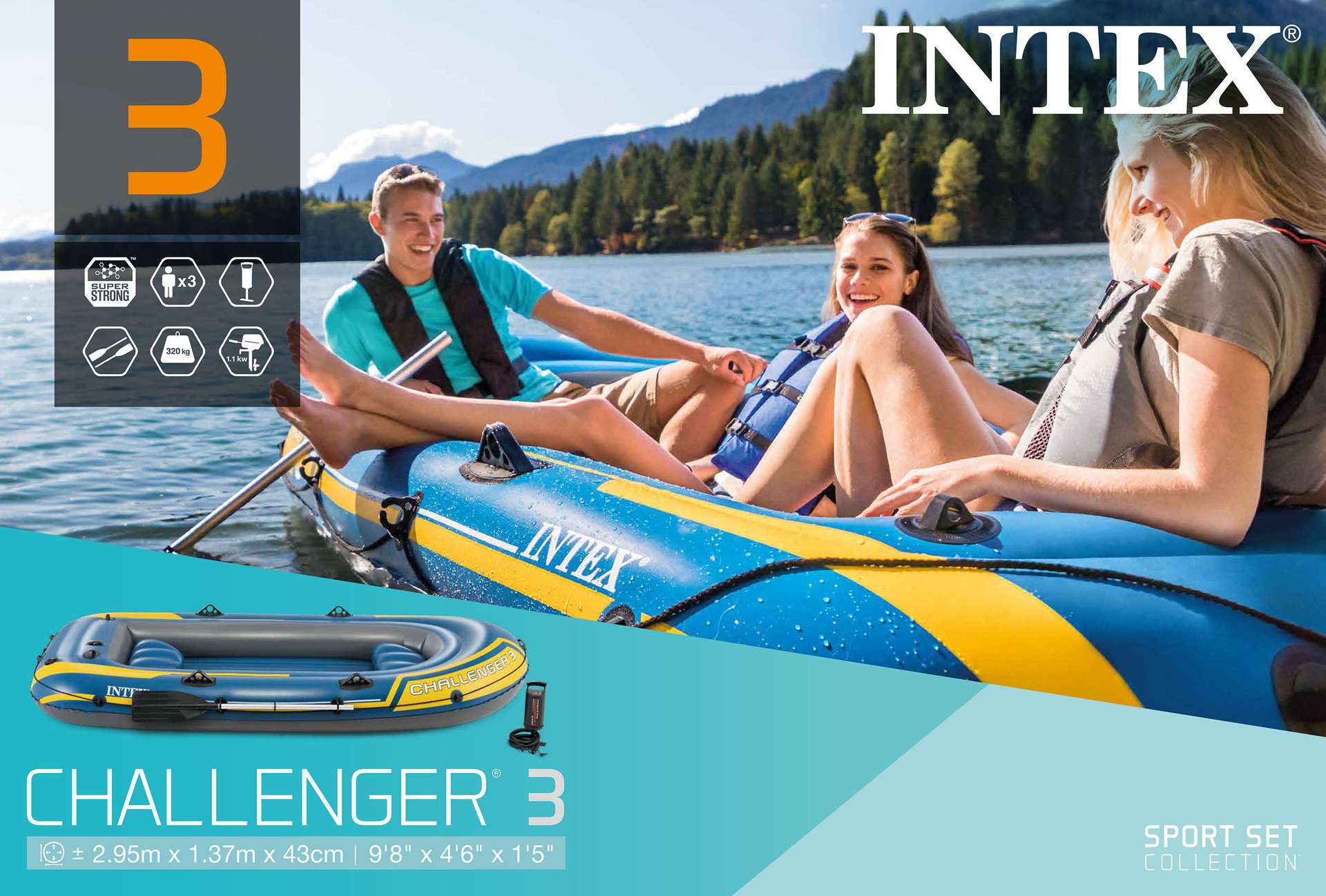 INTEX 68370 Challenger Three-person Boat Inflatable Boat Kayak Drift Boat