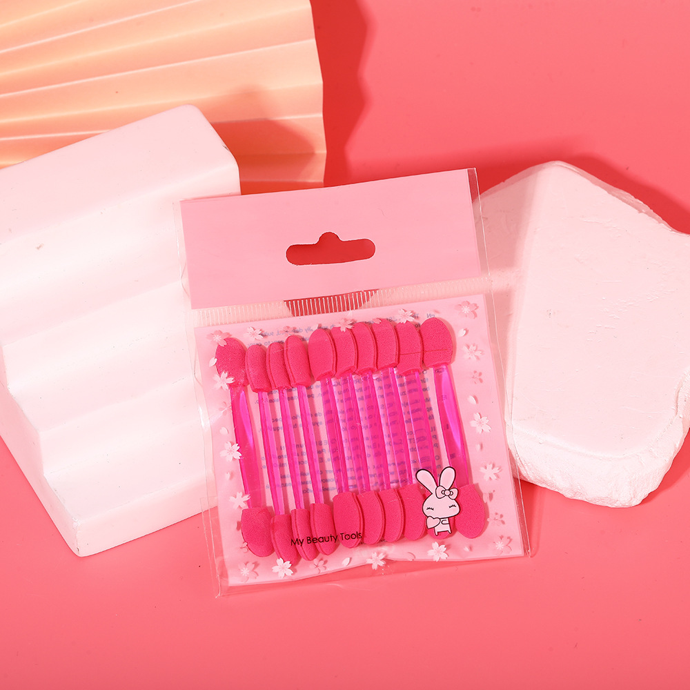 Hot-selling double-headed sponge eyeshadow stick, disposable mini portable eyeshadow brush, eye makeup brush pic 21