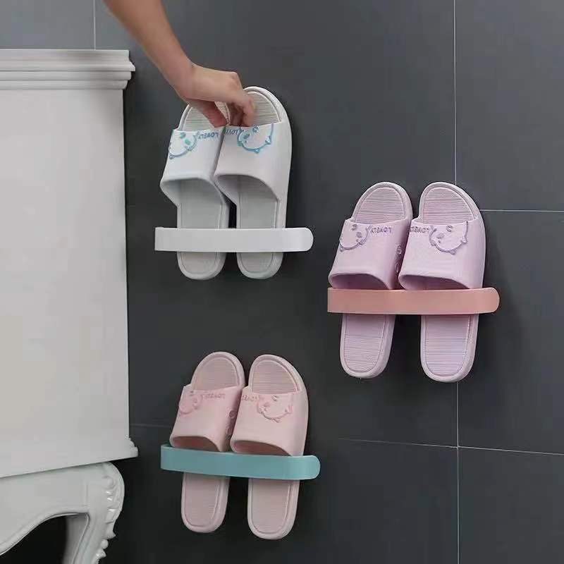 浴室折叠拖鞋架壁挂式免打孔卫生间挂鞋厕所收纳架洗手间置物架详情图1