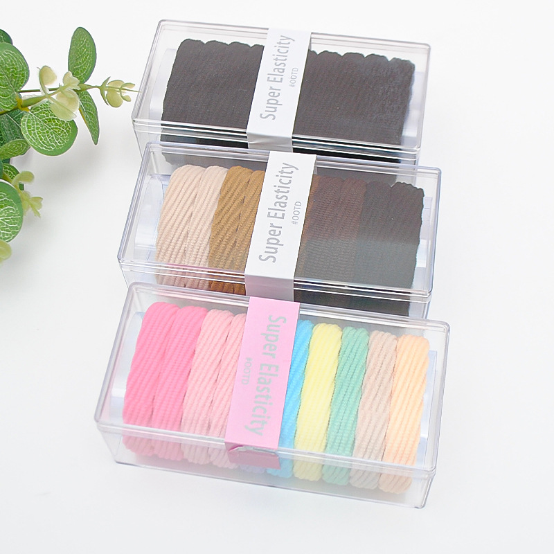 10 Boxed Towel Circle Female Korean Version Of Instagram Headband Seam Free Hair Cord Thick Hair Cord Hair Accessories Application Scenario