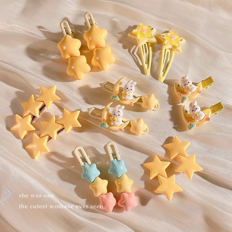 Yellow Rabbit Hair Clip Women 2024 New Net Red Bangs Clip Forehead Side Hair Cardopamine Small Clip Headwear