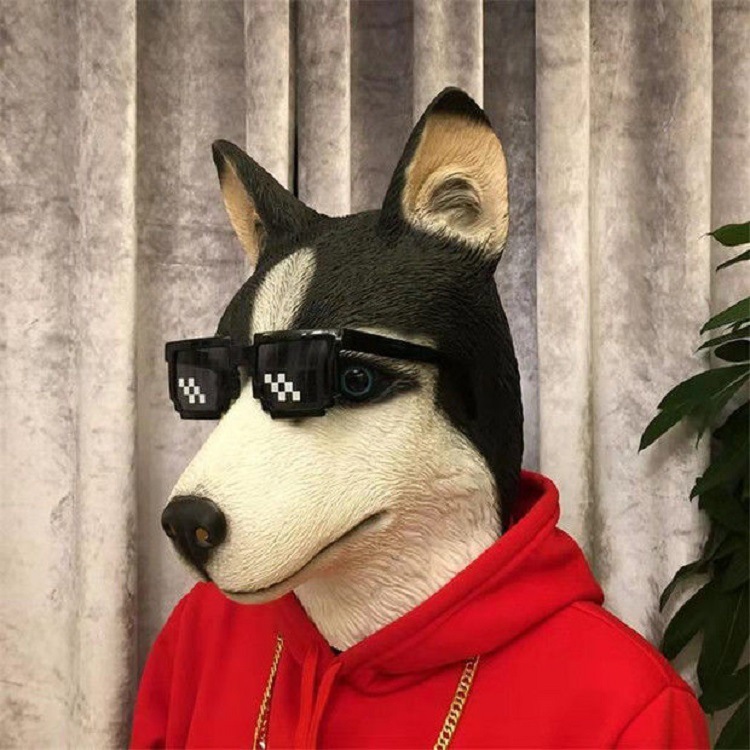 cosplay funny animal headgear 520 Single dog mask Horse Head Sand sculpture Douyin Funny performance props wholesale details Picture