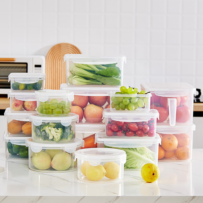 Refrigerator Fresh-Keeping Box Kitchen Food Vegetables And Fruit Storage Device Partition Students Bring Cutlery Bento Box details Picture