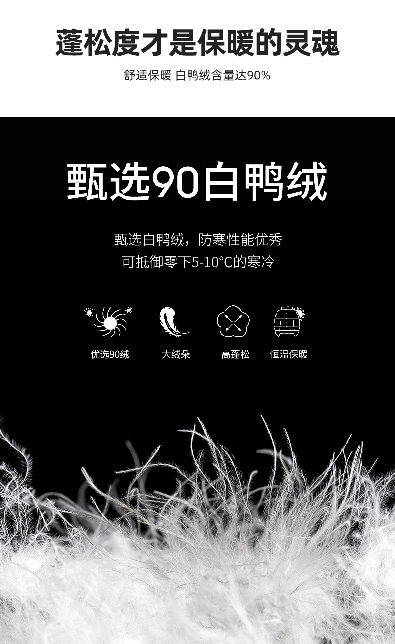 冬季中长款羽绒服男士宽松连帽加厚大码情侣户外#新国标90%白鸭绒详情4