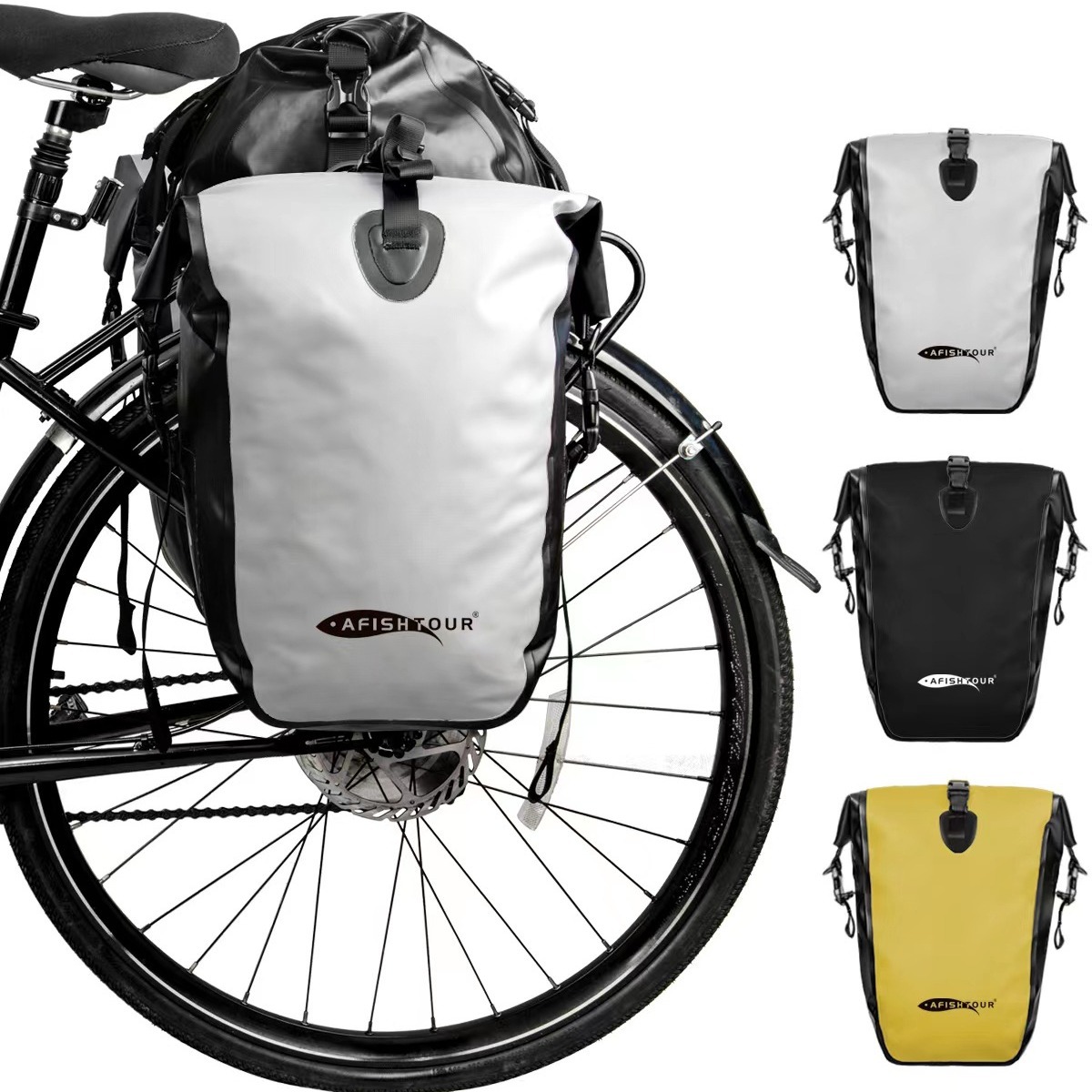Cross-border best-selling bicycle bags, fully waterproof backpack bags, rear shelf bags, long-distance rainproof outdoor carrying bags, and cycling equipment