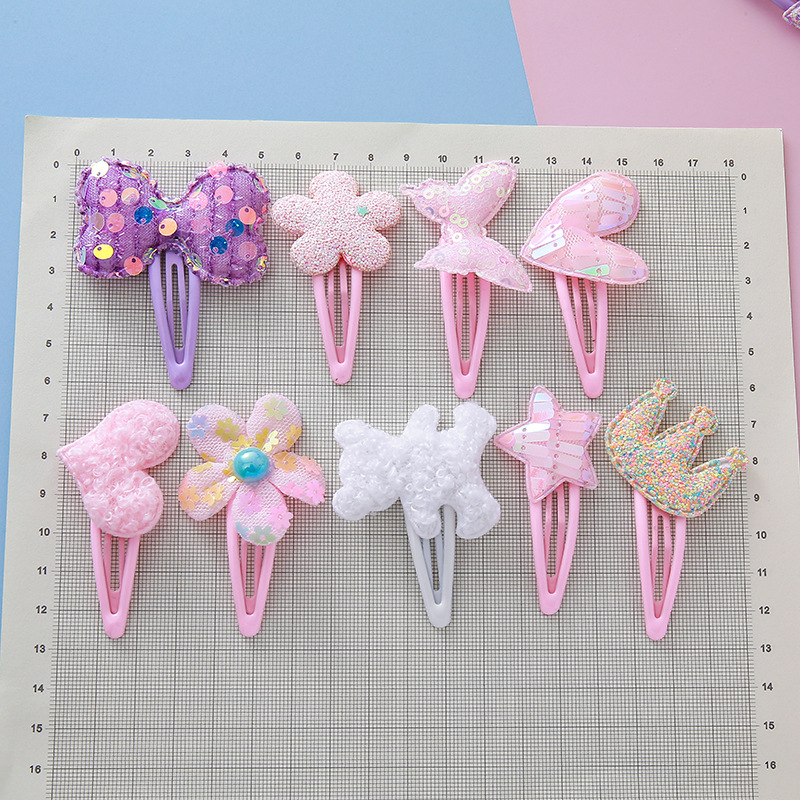 Wholesale of cross-border best-selling children's cute cartoon butterfly, bear, star, crown, side clip, hair clip and hairpin accessories Application Scenario