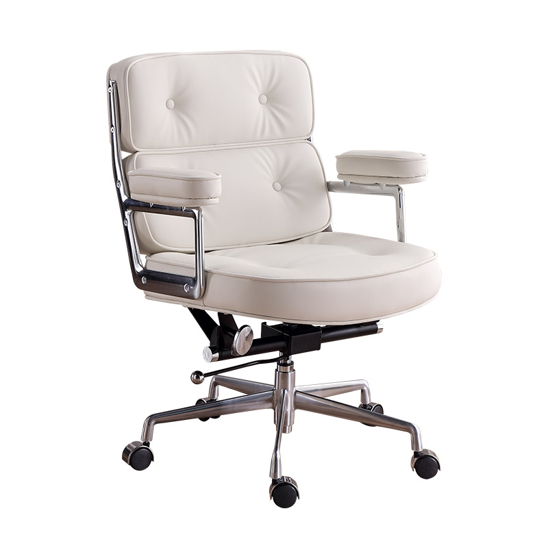 Foshan Rujin beige study bedroom computer chair, home style adjustable office chair, study room meeting swivel chair Item Picture