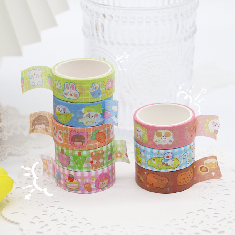 Wheat Youth Cartoon and paper tape DIY planner materials, creative stickers, collage planner tapes, cultural and creative products wholesale Application Scenario