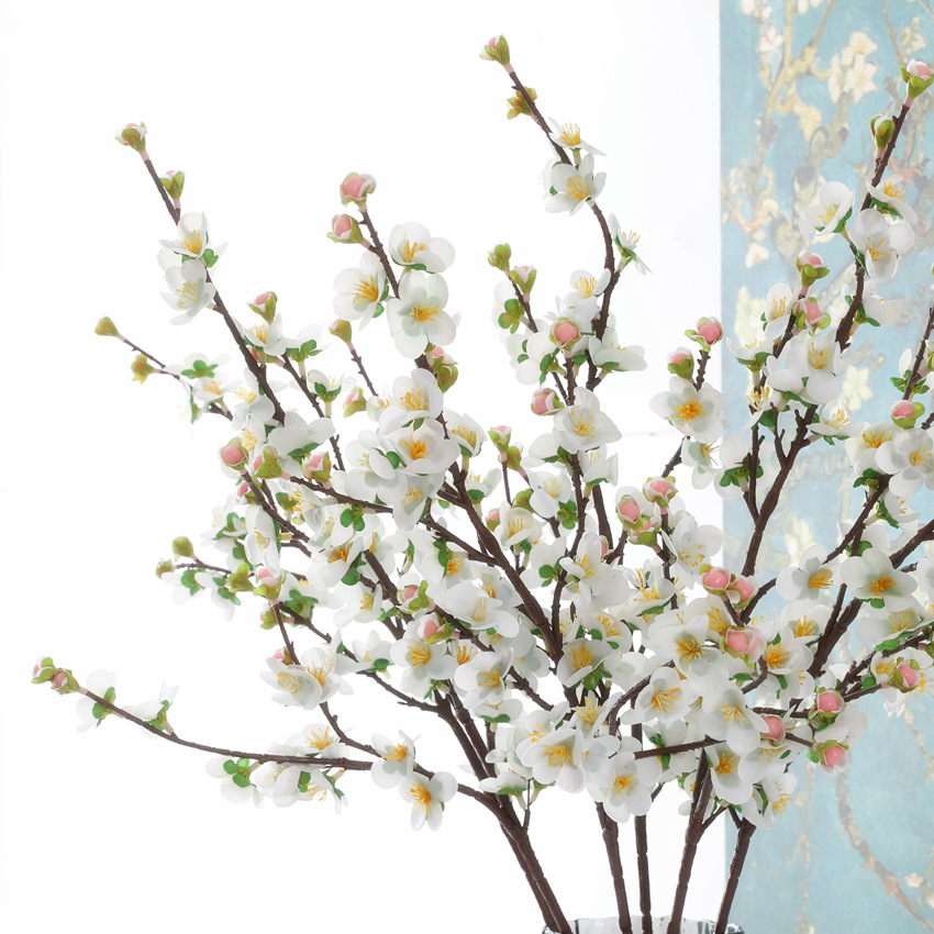 杏花 仿真花3D胶布桃花假花手感中式梅花 家居装饰样板房造型详情2