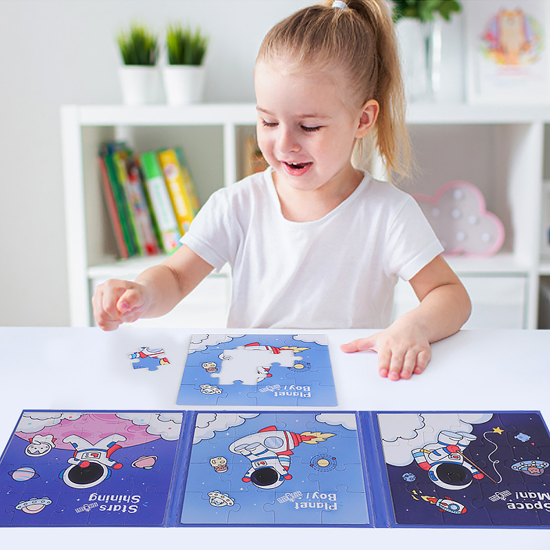 儿童磁性拼图三合一进阶折叠拼图书早教儿童益智拼图玩具详情图4