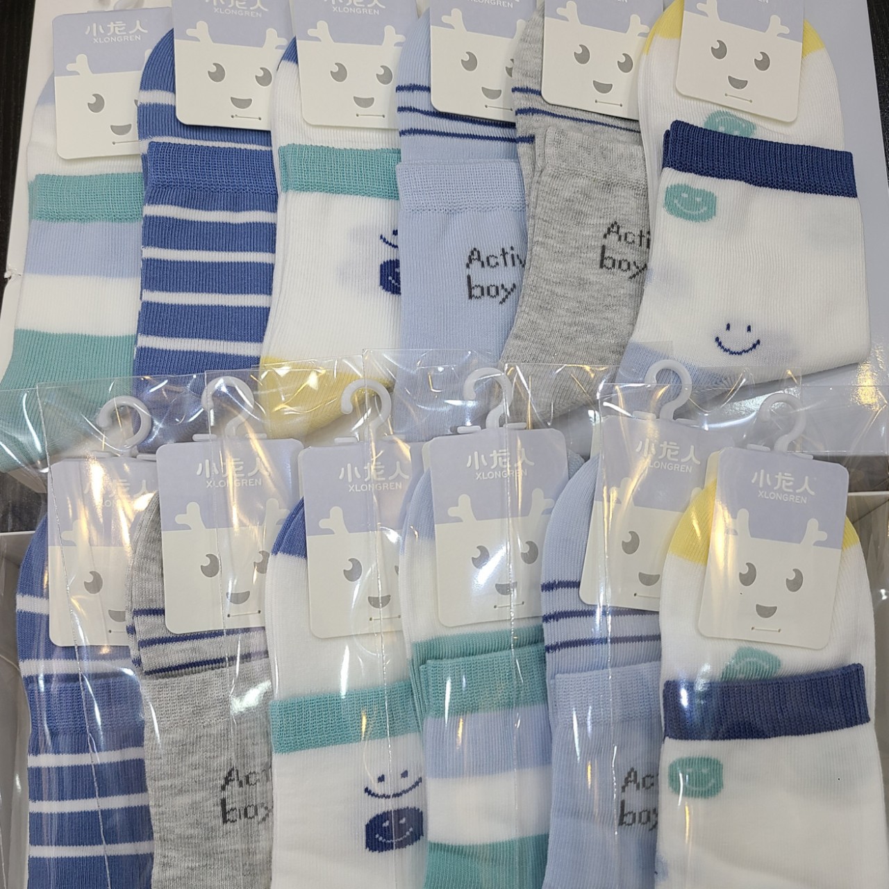 Genuine 2023 Spring/Summer New Little Dragon Man Smiling Face Combination Boy Cotton Socks Breathable Sweat Absorption Manufacturers Direct Supply 6171
