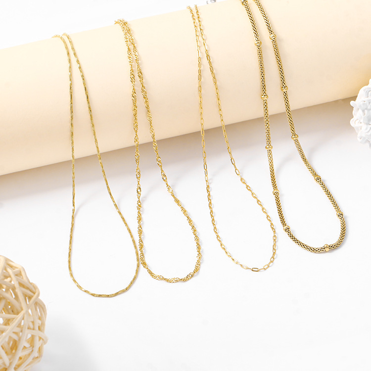 Factory direct sales, cross-border exclusive, simple and versatile snake bone necklace, high-end and light luxury style, a popular photo-taking necklace Specification image