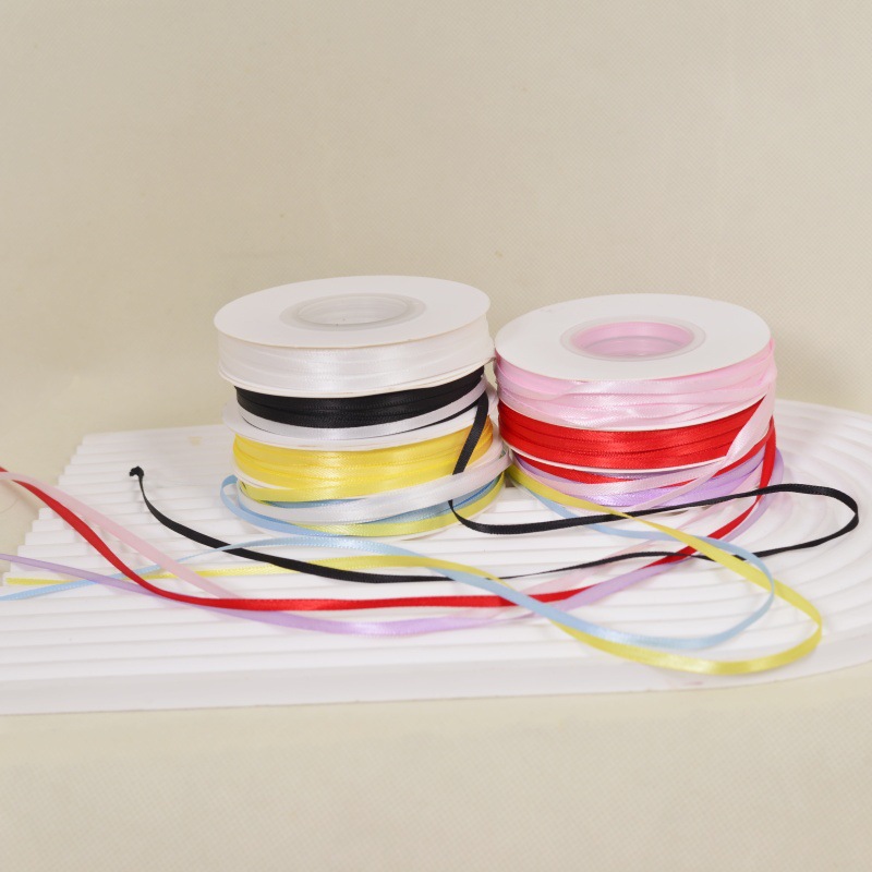 Birthday cake decoration: 0.3cm bow ribbon, diy flower bouquet, floral art, flower wrapping, gift box, packing ribbons Specification image