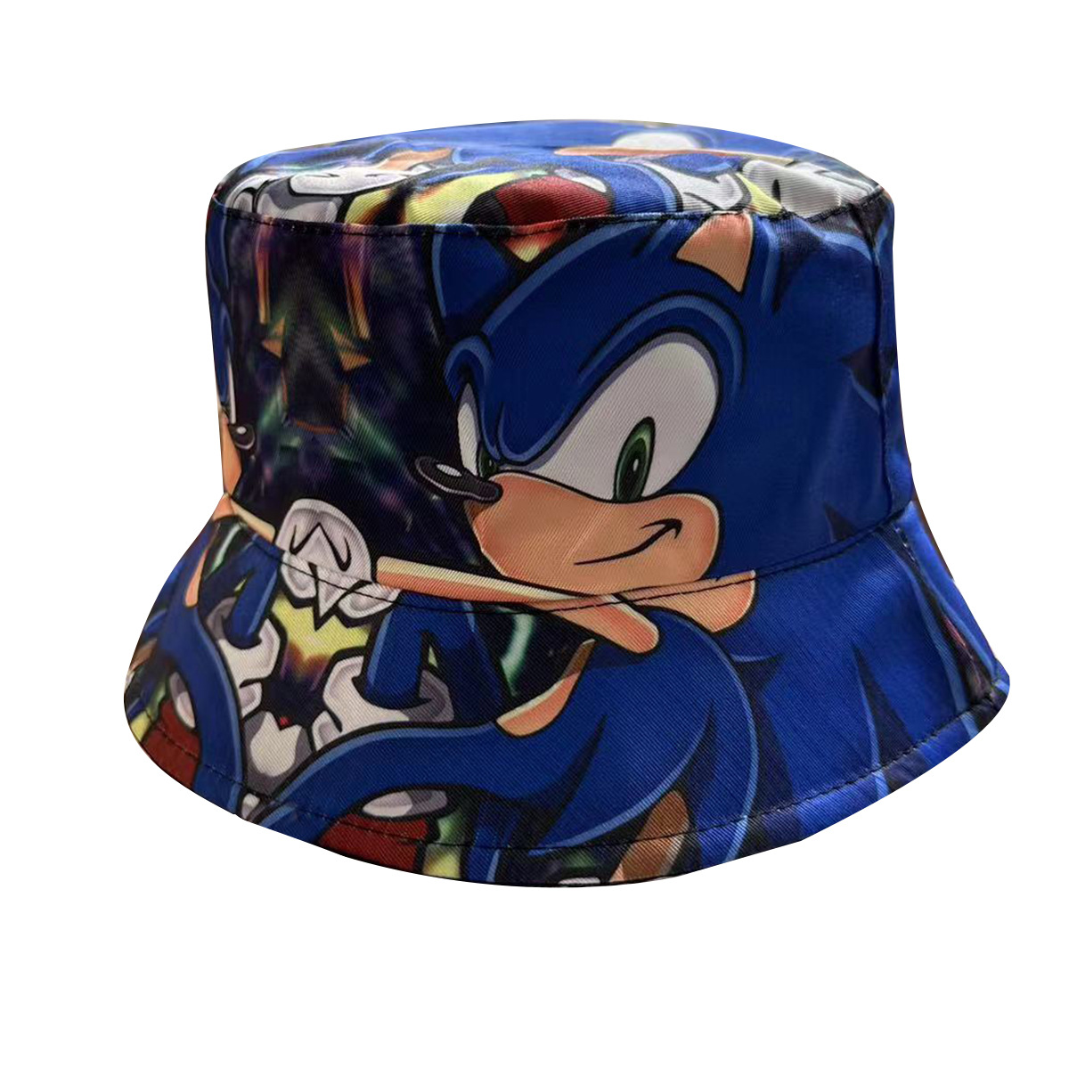 Cross-Border Animation Peripheral Printed Fisherman Hat One Piece Naruto Cartoon Mario Sunshade Hat Sonic Basin Hat Application Scenario