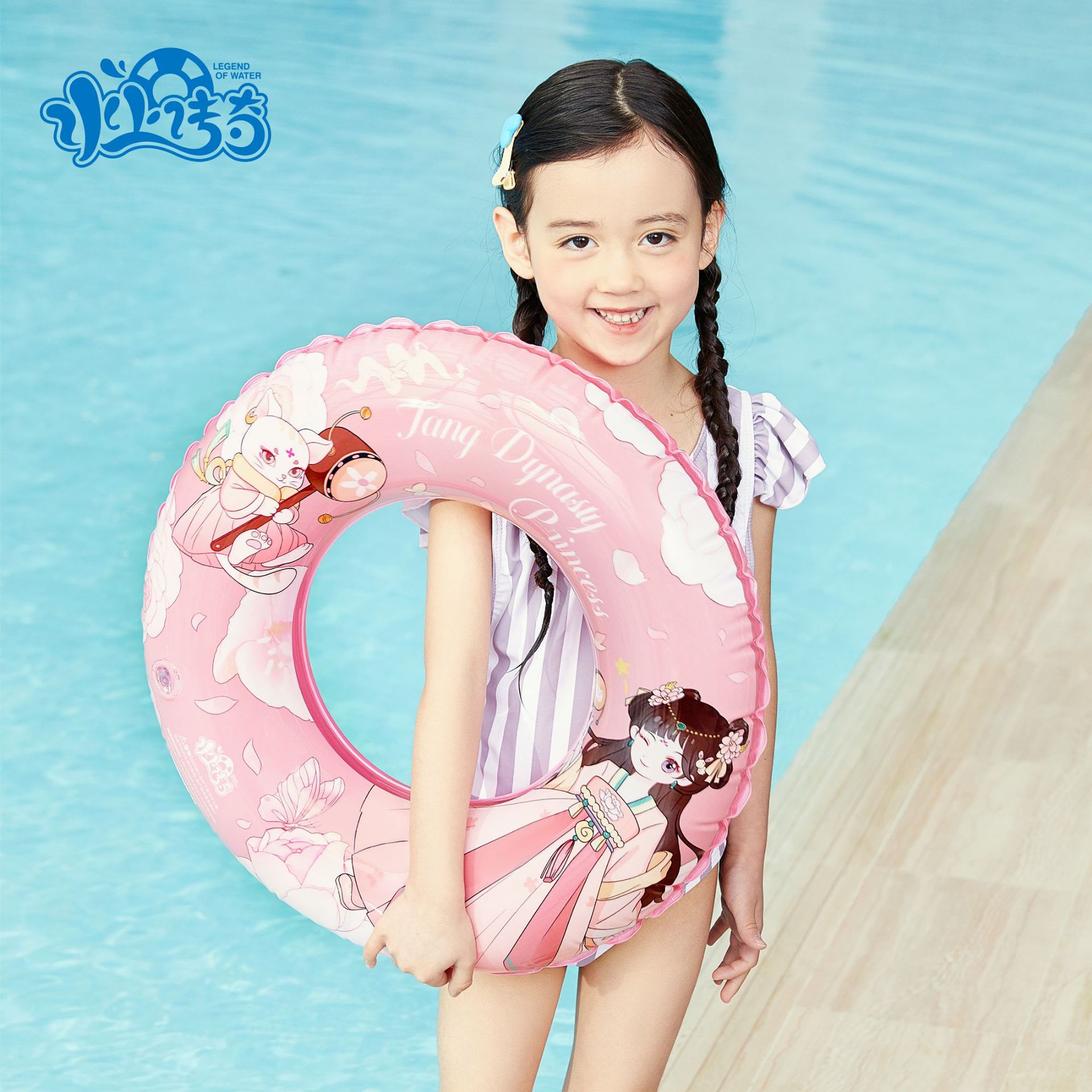 Manufacturers Spot Pink Blue Children's Swimming Ring Thickened Original Cartoon Swimming Inflatable Baby Adult Underarm Floating Ring Specification drawing
