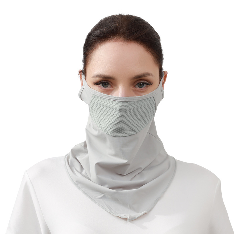 Summer ear-hanging face mask for women, sun protection, breathable, ice silk scarf, thin outdoor men's fishing, golf, sports and cycling face mask Item Picture
