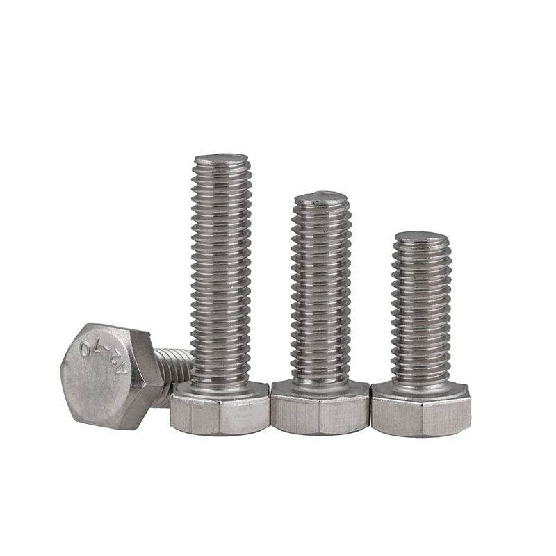 Tornillo hexagonal externo de acero inoxidable al por mayor DIN933 alta resistencia lavado blanco 304 acero inoxidable hexagonal externo pernos Specification image
