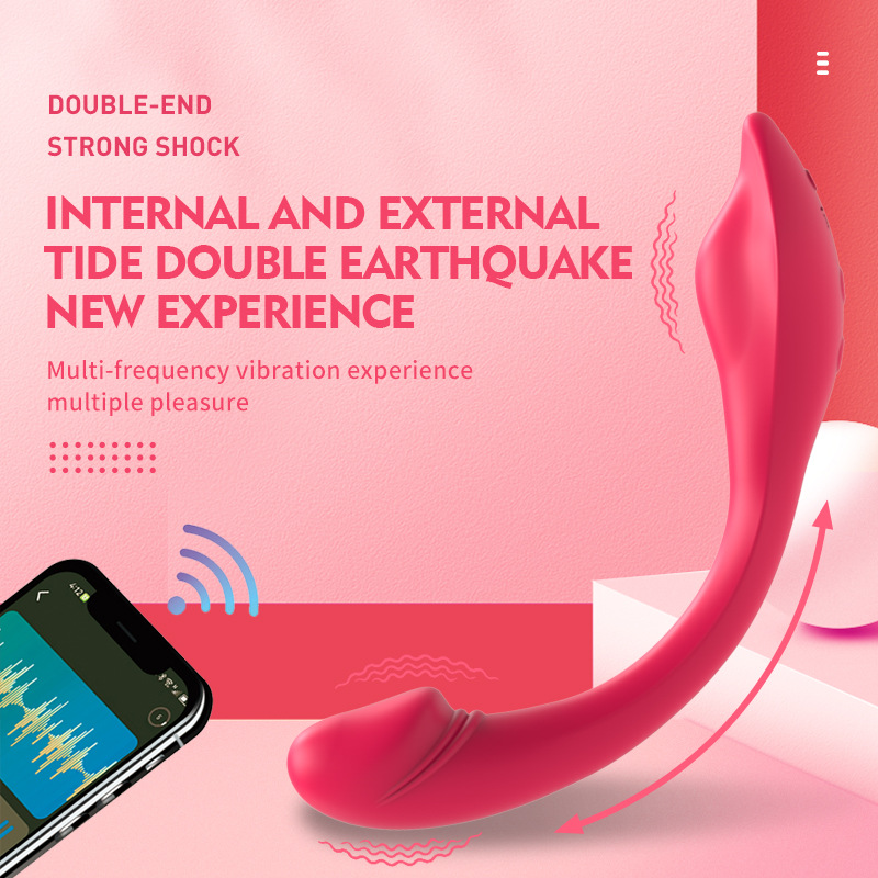 智能APP遥控穿戴可折弯双头震动棒女用自慰器具外贸