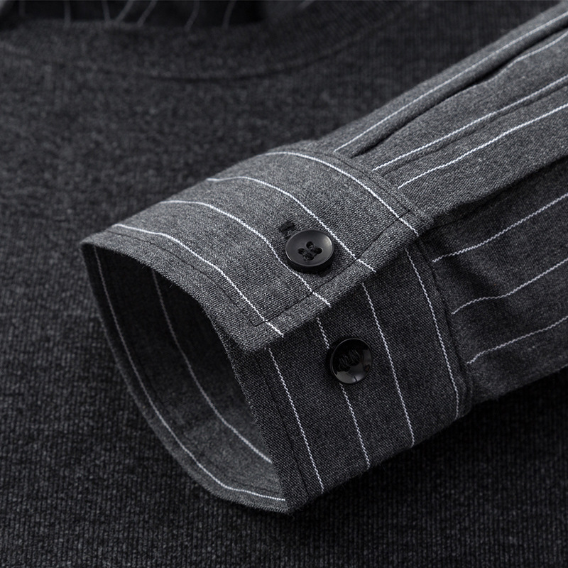 Spring and Autumn new style two-piece knitted long-sleeved T-shirt, fashionable Korean version business lapel base layer for middle-aged and young men A551 Application Scenario