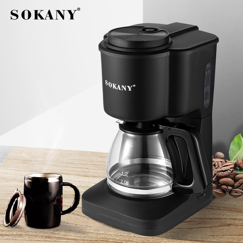 外贸SOKANY124美式滴漏式咖啡机家用办公室咖啡机COFFEE MAKER图