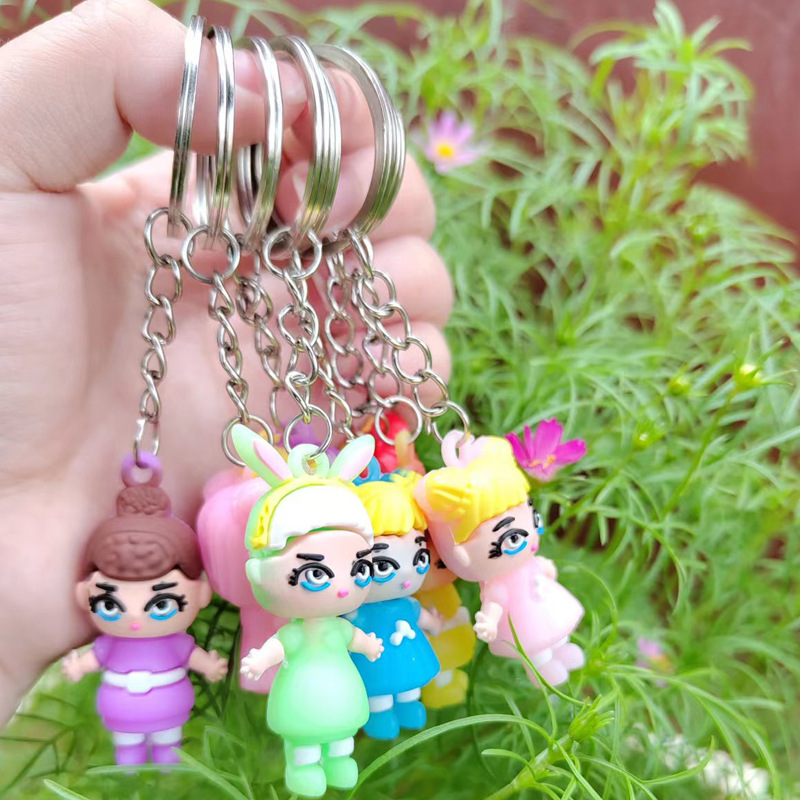 Factory Direct Sales Cute Cartoon Three-Dimensional Pvc Figure Creative Small Gift Student Bag Key Chain Pendant Application Scenario