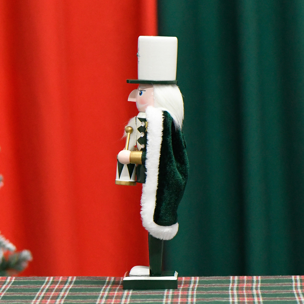 A new 30CM green cape, drummer and nutcracker Christmas decoration piece for the desktop Christmas has been added to the 12-inch screen details Picture