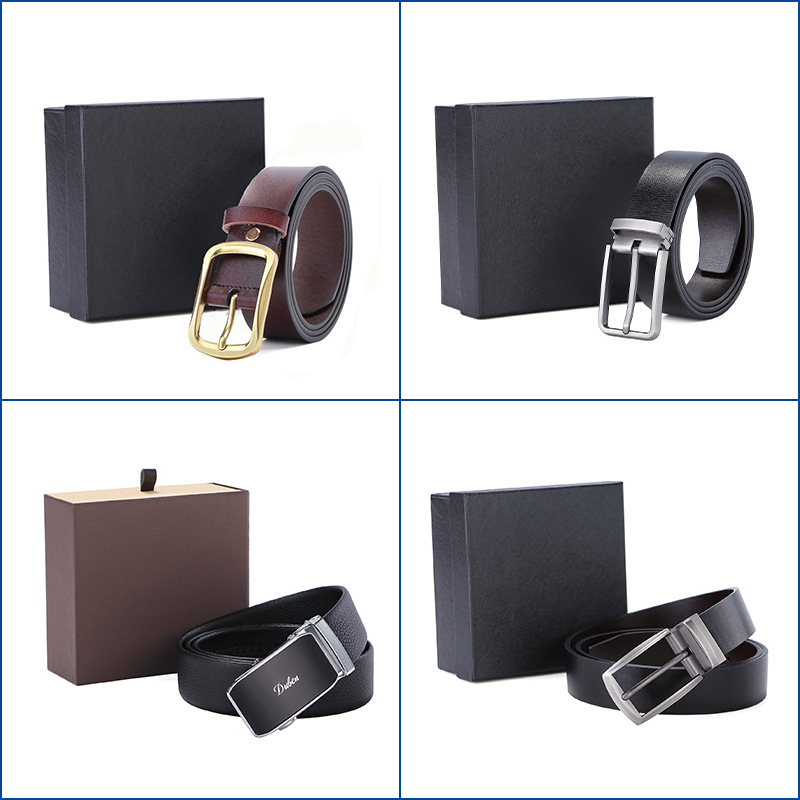 Leather Belt Men's Cowhide Printed Logo High-Grade Company Gifts Business Belt Manufacturers Wholesale Belt Custom Leather Application Scenario