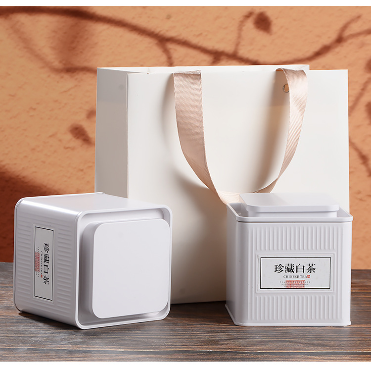 Wholesale tea cans, square cans, empty tin boxes, packaging cans, square empty cans, green tea, Fuding white tea, black tea tinplate cans pic 30