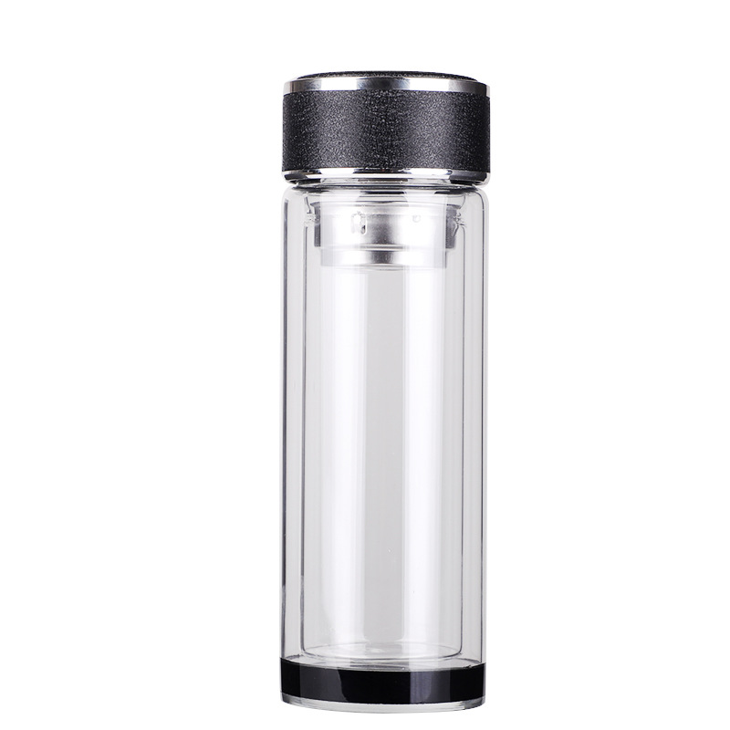 Wholesale double-layer glass cups with printed logos, high borosilicate glass cups, large-capacity tea cups, gift water cups, and customized cups Item Picture