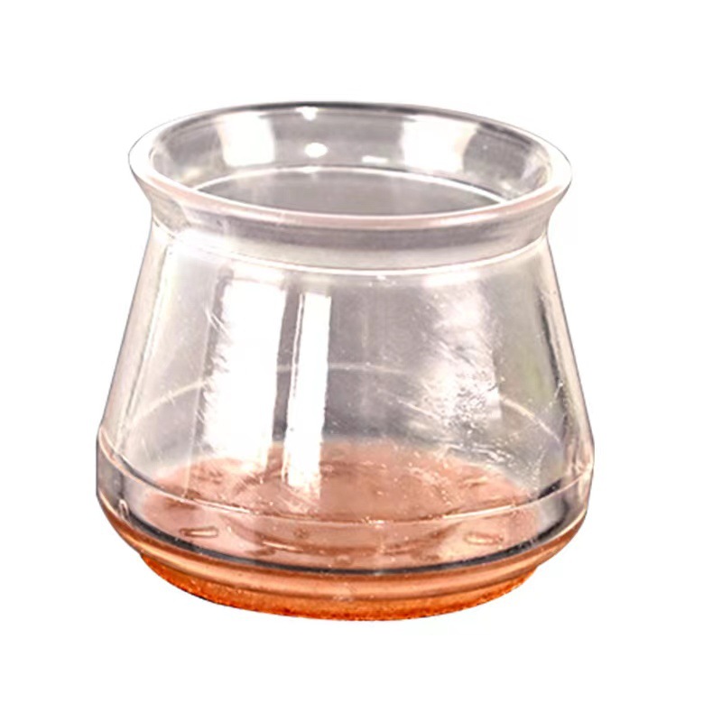 High-transparency one-piece felt thickened silent table and chair leg covers, wear-resistant table and chair leg covers for floor protection, table and chair leg pads Specification drawing
