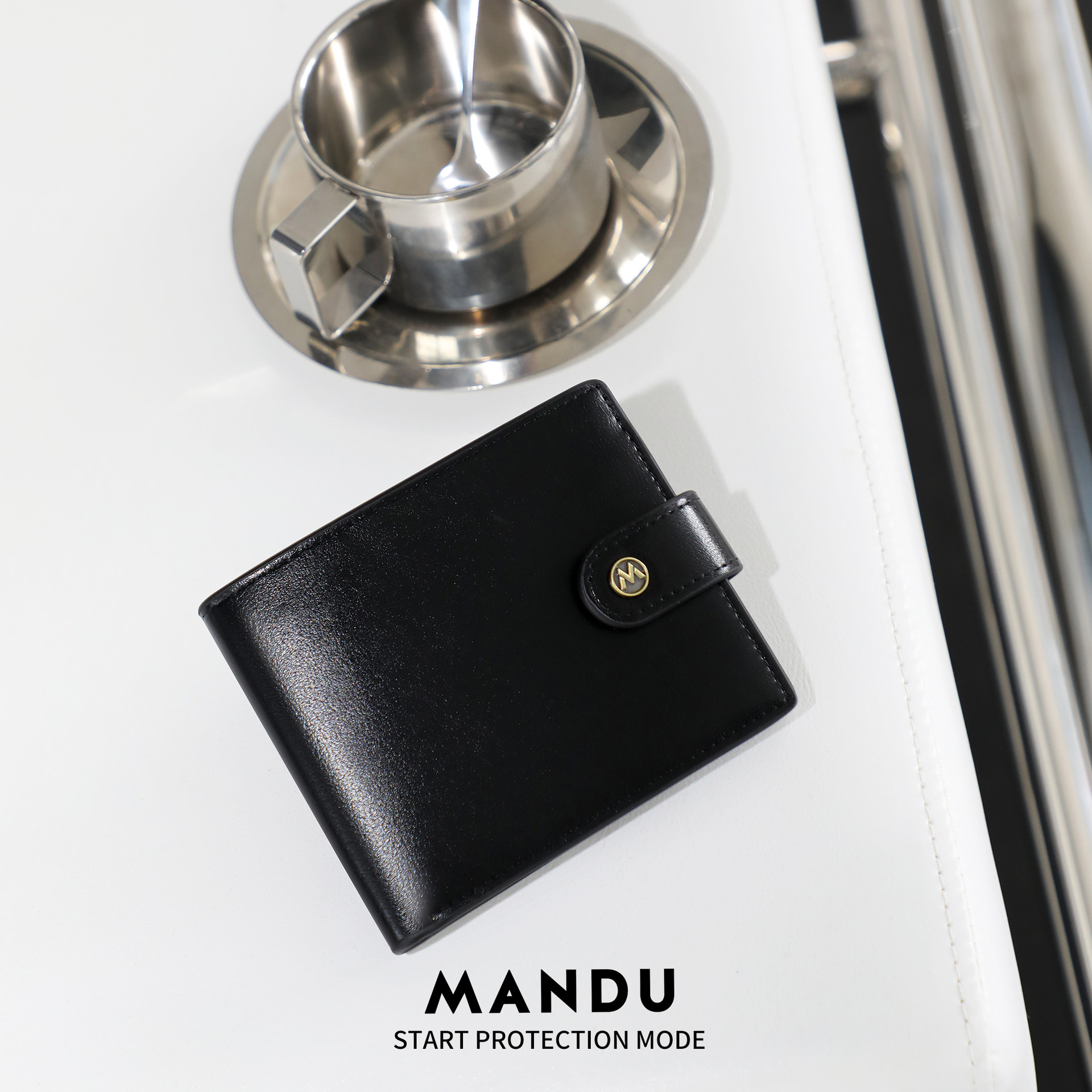 MANDU漫度男士钱包多卡位大容量卡片包 简约皮质卡包复古零钱包