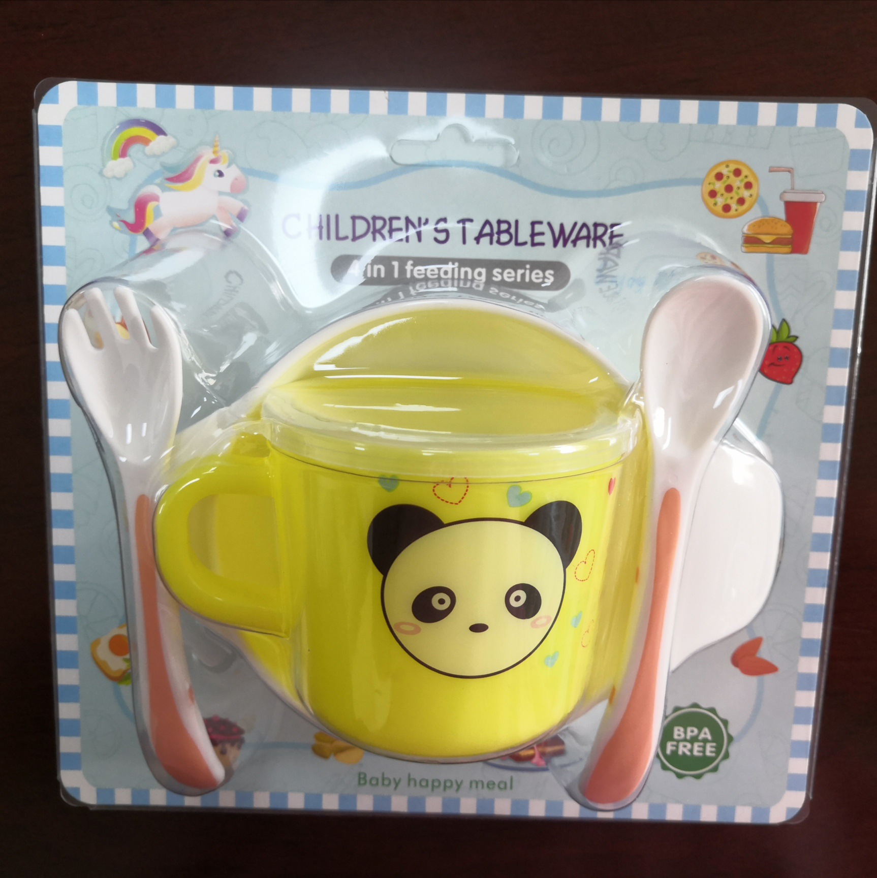 Cutlery set for children cup, fork, spoon and bowl for kindergarten children Item Picture