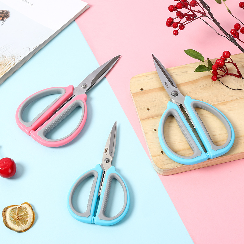 Lidemei Convenient Air Cushion comfortable office scissors color multifunctional stainless steel scissors size straight head flat scissors details Picture