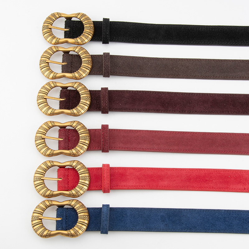 新款磨砂潮流休闲真皮腰带女个性设计感装饰搭配牛仔裤皮带女复古产品图