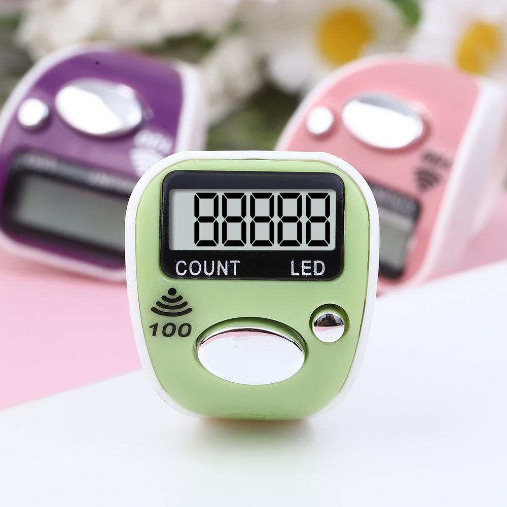 Mini ring counter with LED light, 100 full beep prompt sound, manual ring counter counter counter