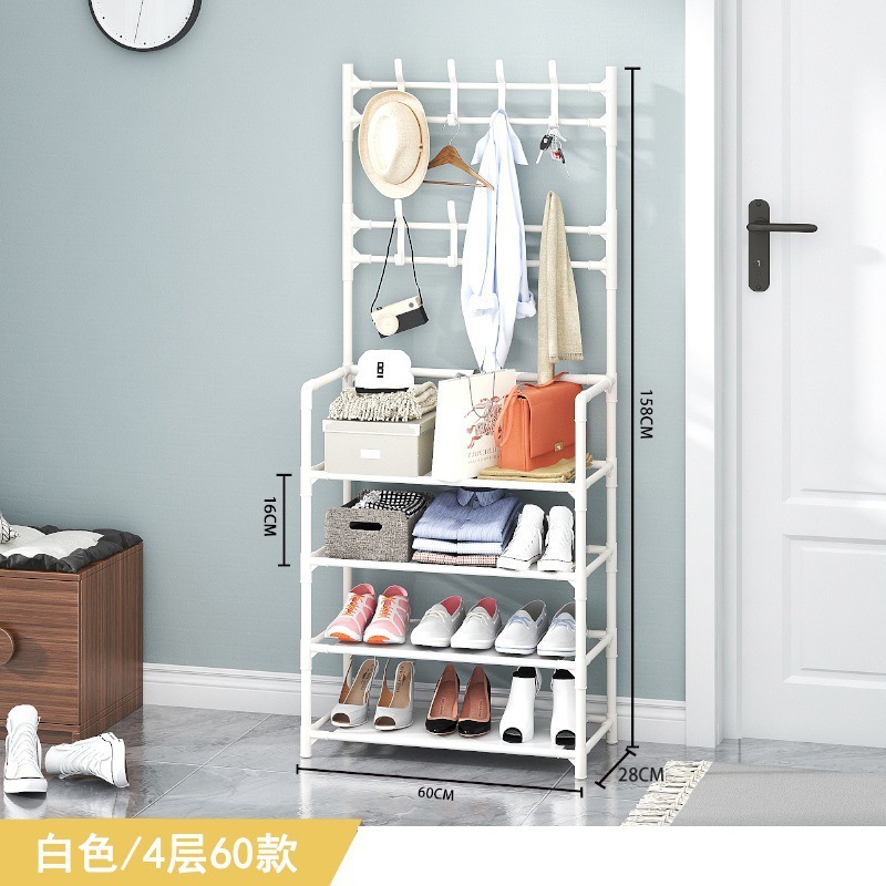 Wholesale of floor-standing clothes hangers, simple coat racks, multi-functional hanging clothes hangers, dust-proof storage racks for home use in dormitories details Picture