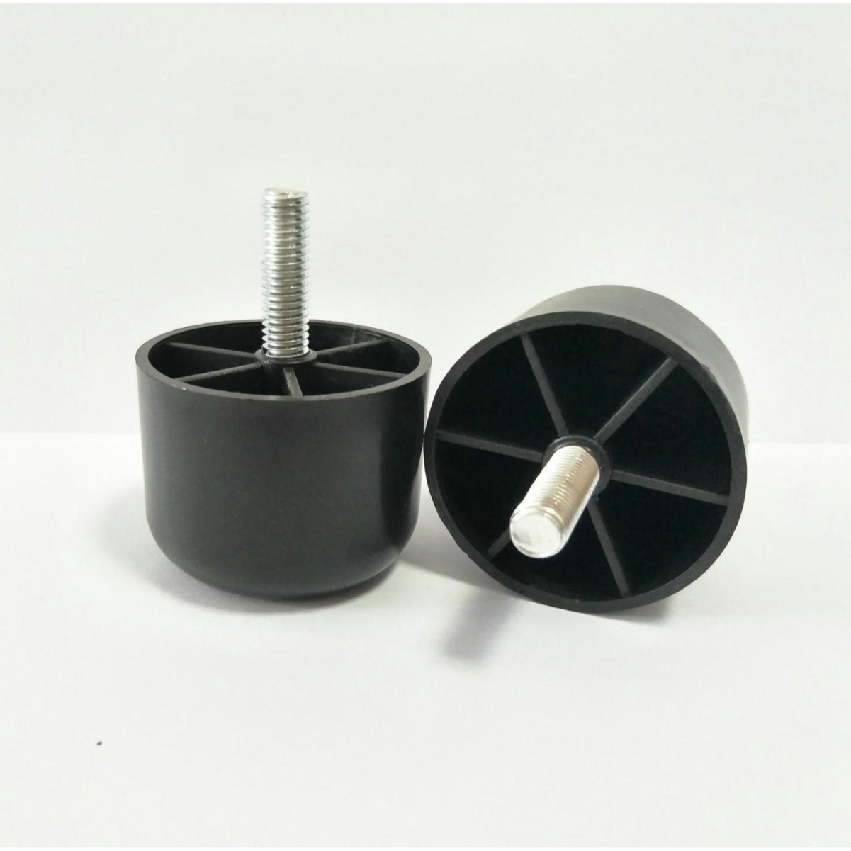 PP with nut, round 55x35mm, adjustable waterproof plastic foot pad for furniture sofa bed legs, plastic pipe Application Scenario